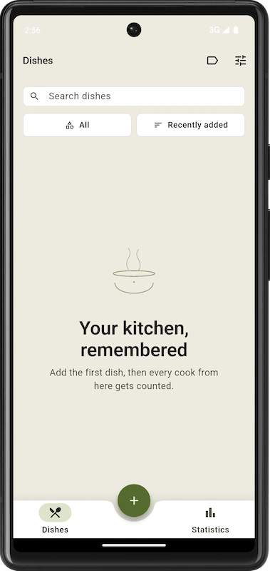 Dish Log app screen