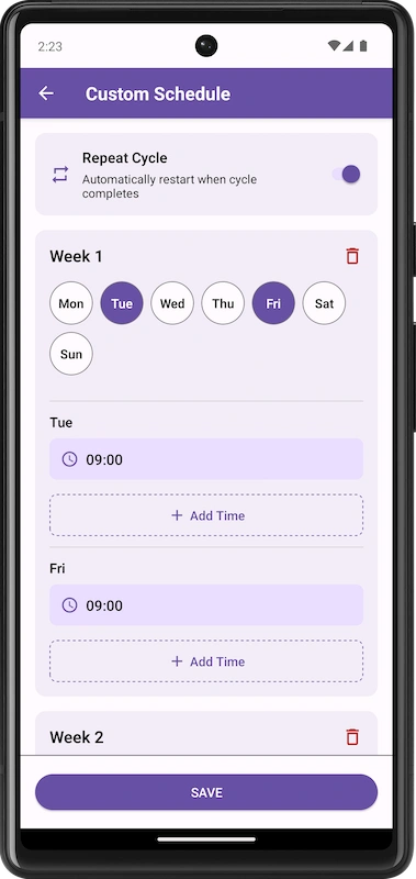 Medicine Reminder reminder screen